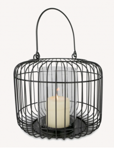 lanterne metal noir verre...