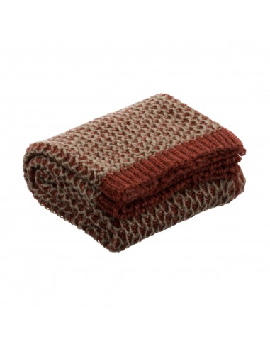 plaid tricot laine taupe/terracotta