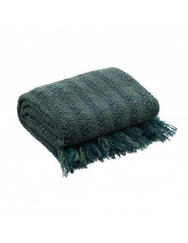 plaid tricot laine cobalt/lichen