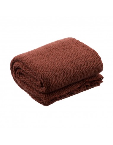 plaid tricot laine chevron terracotta