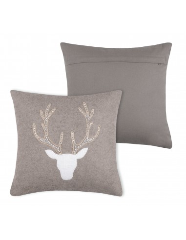 coussin timber cerf taupe 40x40