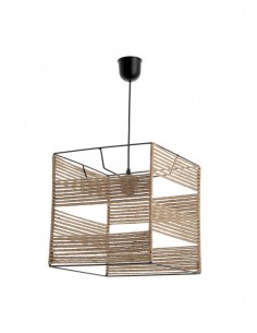 suspension cube metal noir...