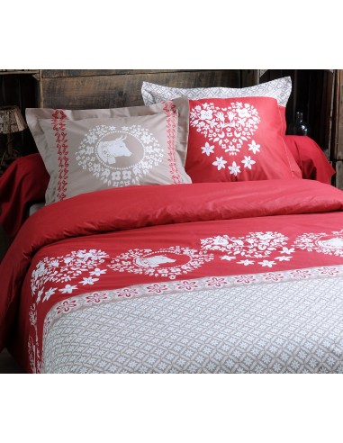 housse couette veran rouge + 2 taies...