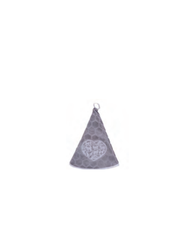 torchon rond gris perle poya