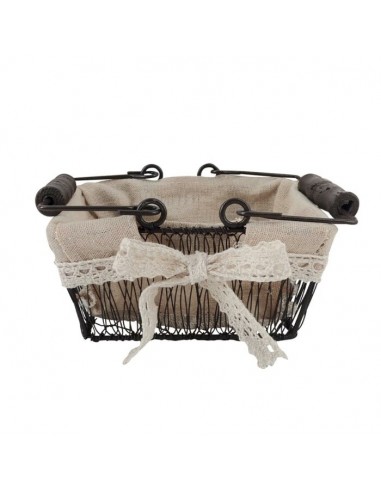 panier grillage fin poignee bois15x7x10