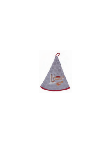 torchon rond raquette gris perle