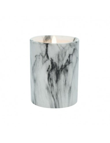 bougie led cylindrique facon marbre