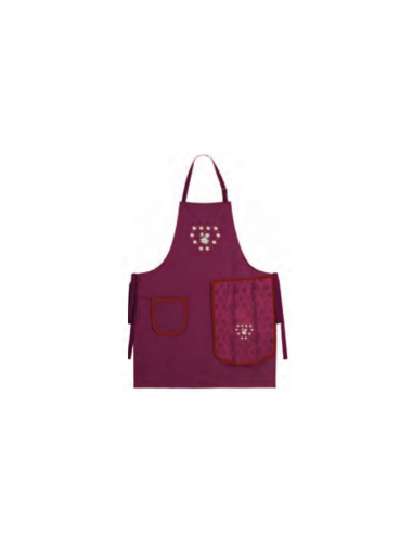 tablier + torchon mauve clair coeur