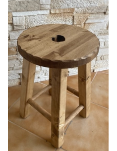 tabouret rond coeur vague
