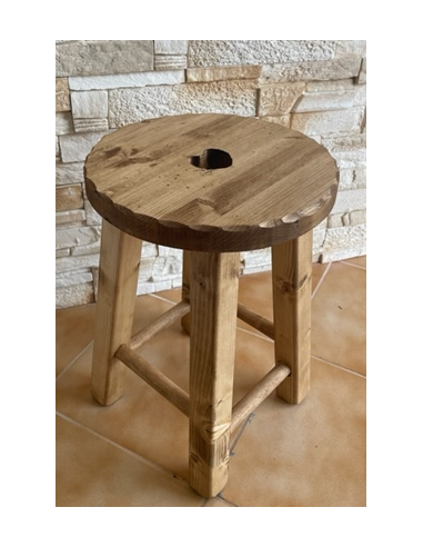 tabouret rond coeur vague