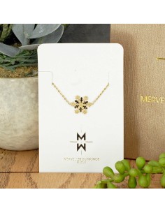 bracelete acier doré flocon...