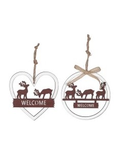 déco en bois welcome cerfs