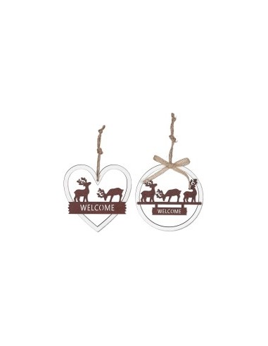 déco en bois welcome cerfs